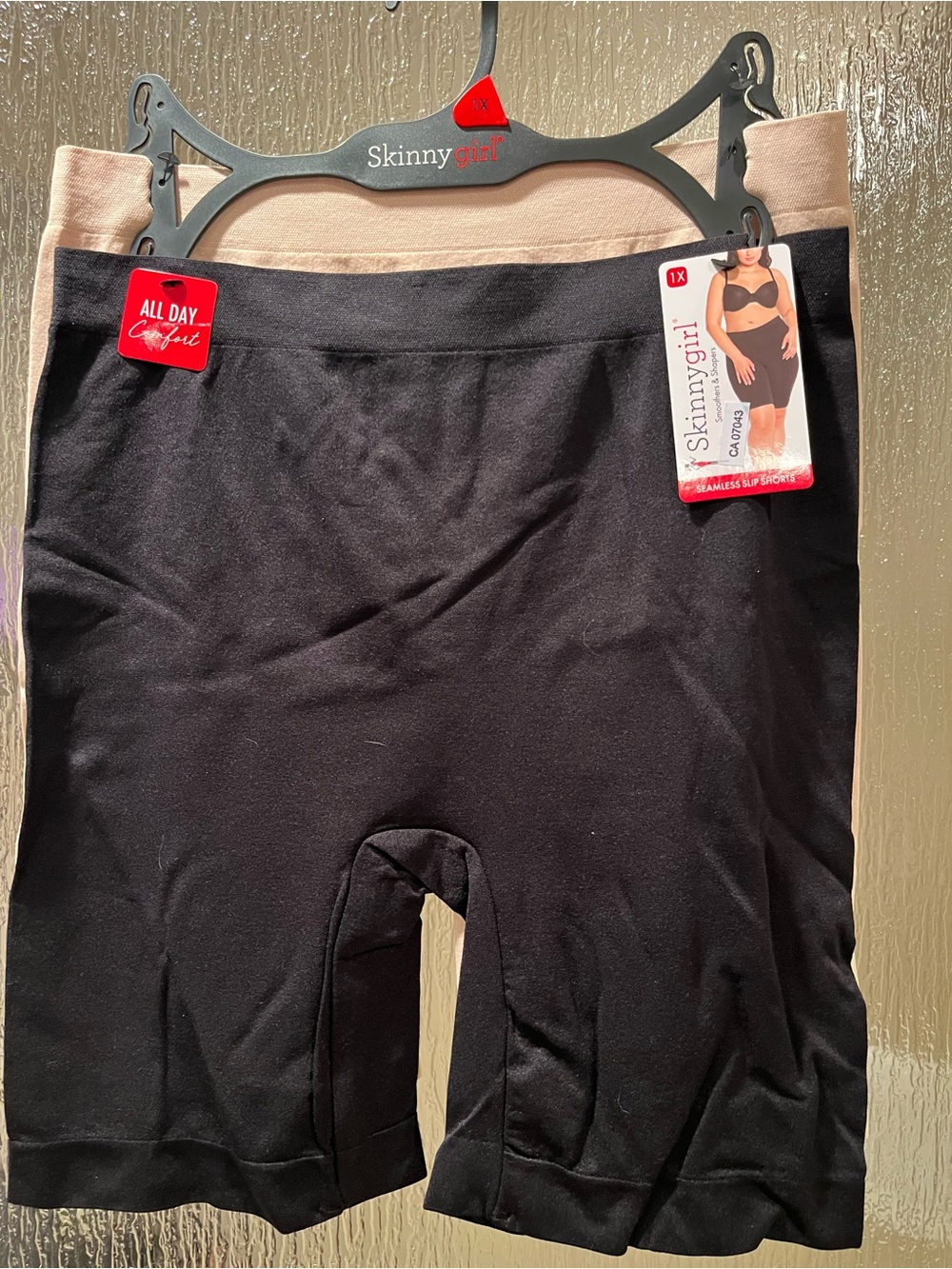 Skinnygirl Black & Beige Seamless Shaping Shorts Duo